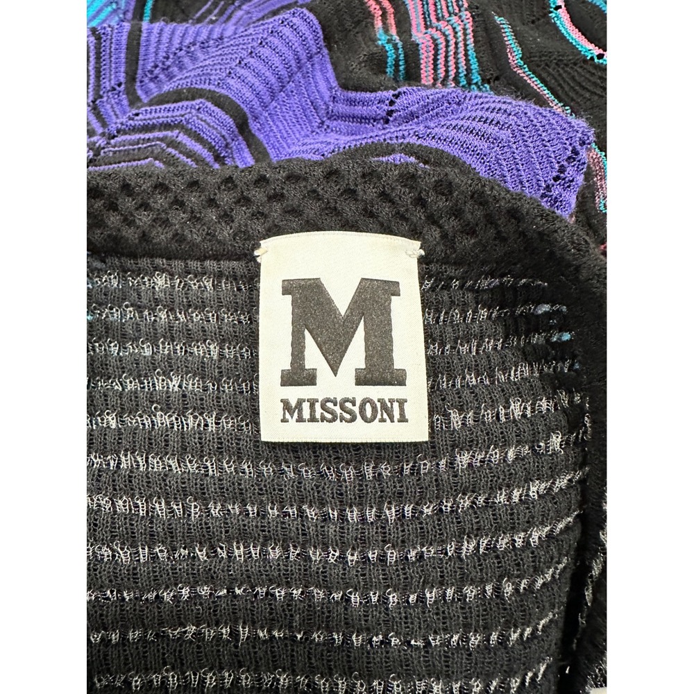M Missoni Zigzag Knit Sleeveless Dress Purple Blue Black IT 40 US 4 - Picture 4 of 5